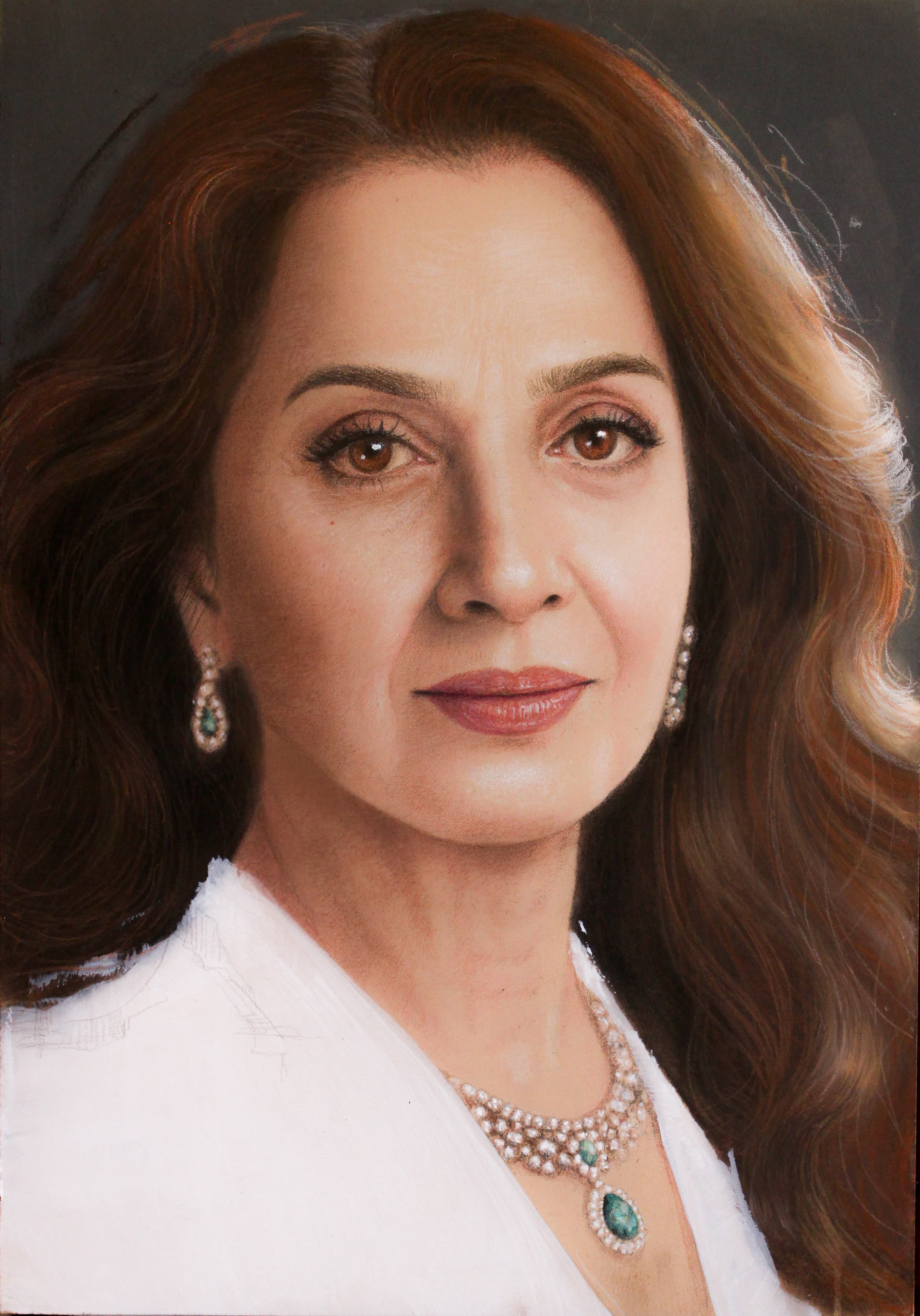 Leila Noor, private commission, mixed material on board, 40x55cm by Mar.Z by Marzieh Shojaei