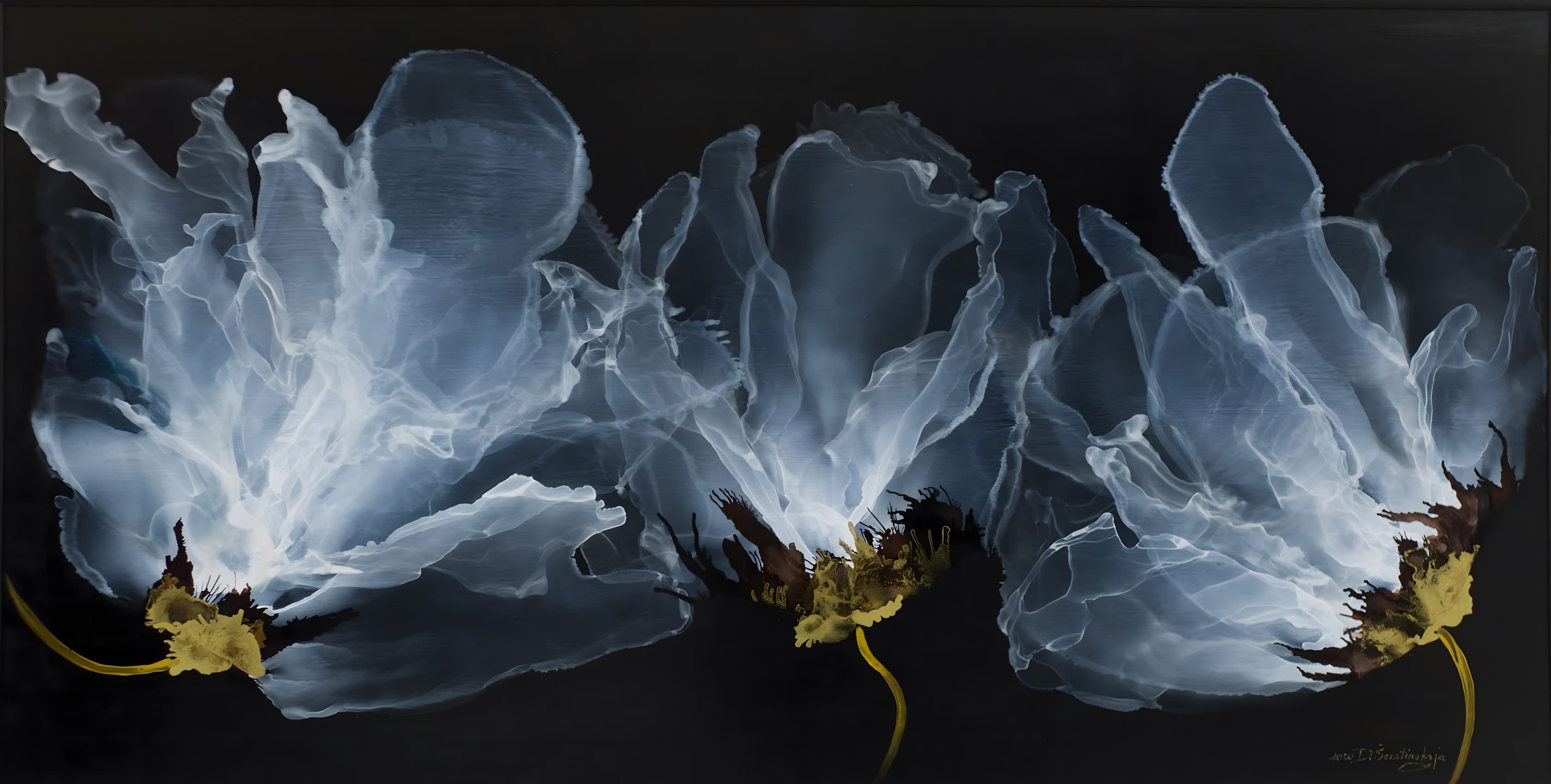 Ease - Award-Winning Contemporary Floral Artwork by Danguole Serstinskaja